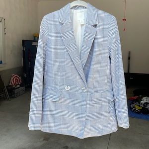 Small H&M blazer blue and white
